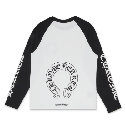 Chrome Hearts Horseshoe Baseball Shirt White/Black 02