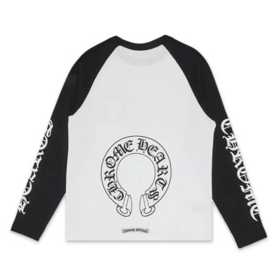 Chrome Hearts Horseshoe Baseball Shirt White/Black 02