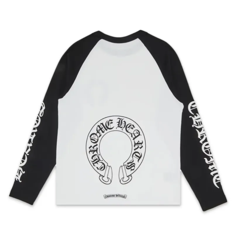 chrome hearts horseshoe baseball shirt white/black