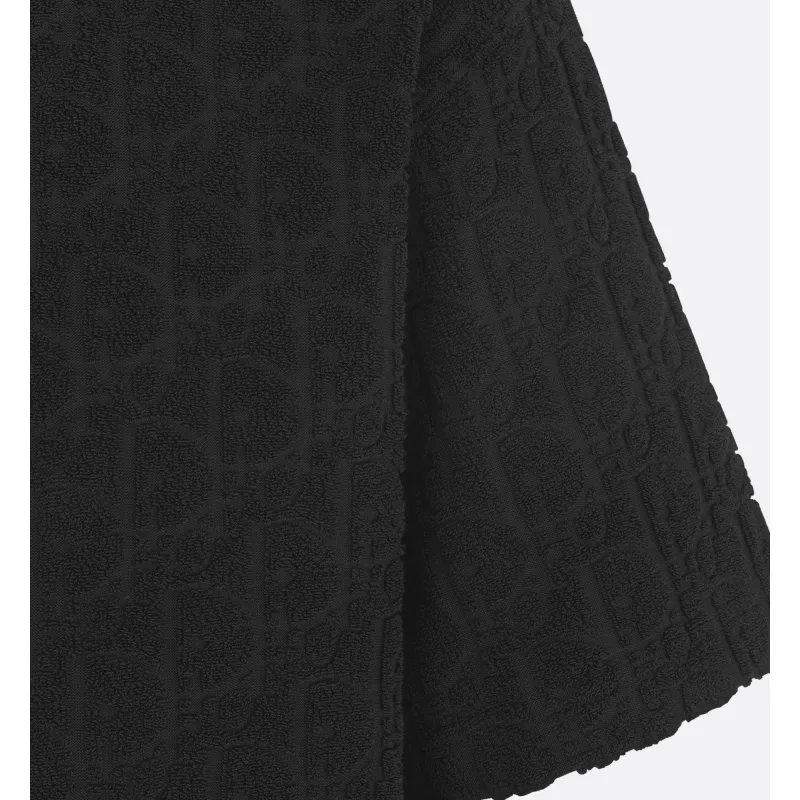 Dior Oblique Relaxed-Fit T-Shirt Black Terry Cotton Jacquard