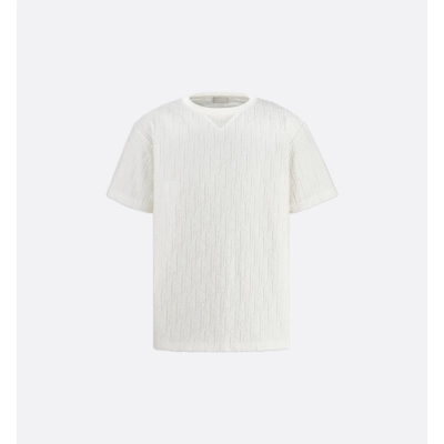 Dior Oblique Relaxed-Fit T-Shirt Off-White Terry Cotton Jacquard 01