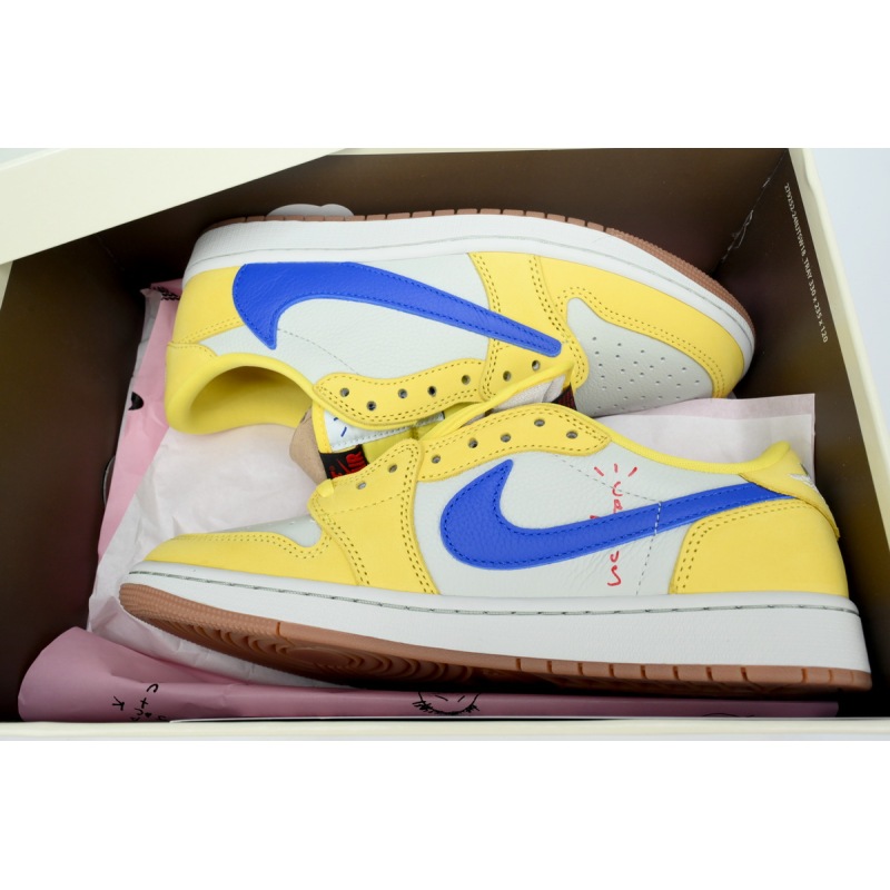 PK God Batch Air Jordan 1 Retro Low OG SP Travis Scott Canary DZ4137-700