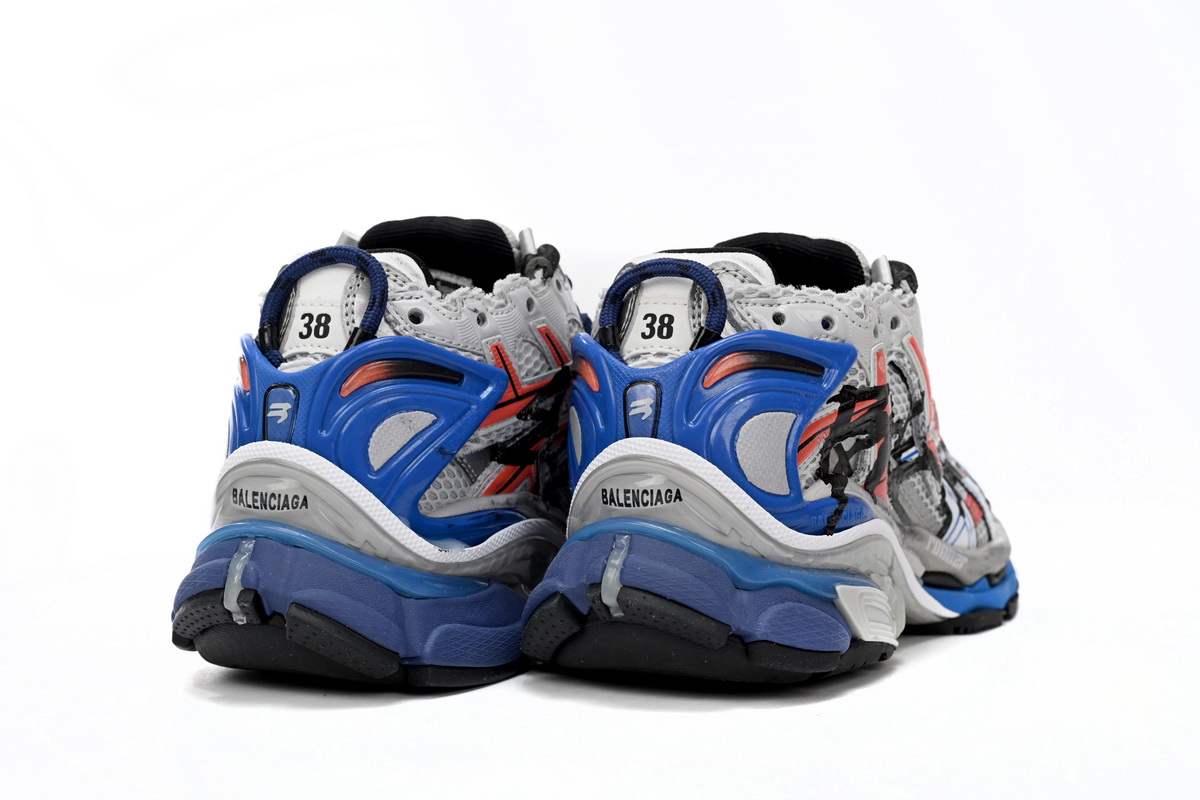PK God Batch Balenciaga Runner White And Blue Printing 677402 W3RB6 1264