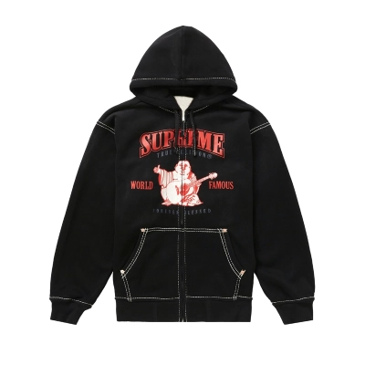 Supreme True Religion Zip Up Hooded Sweatshirt Black 01