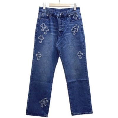 Chrome Heart Zipper Jeans 01