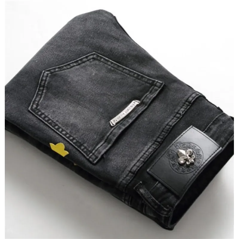 chrome hearts cross logo jeans
