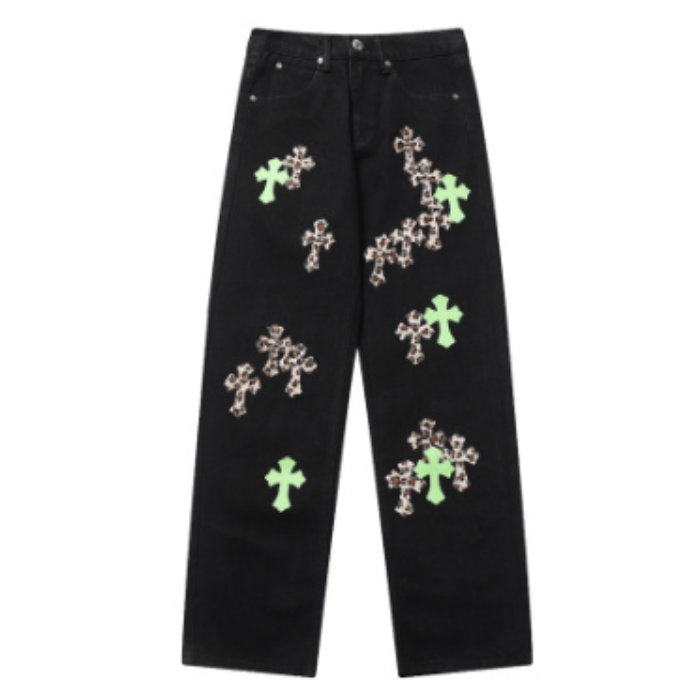 Chrome Hearts Leather Patches Jeans