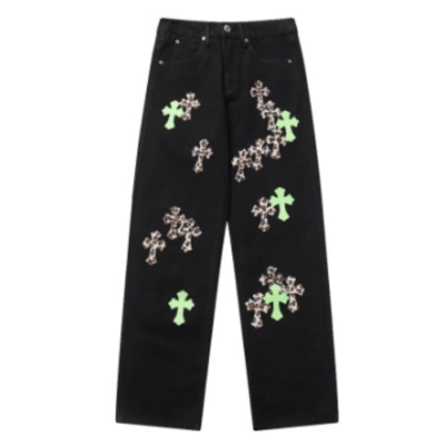 Chrome Hearts Leather Patches Jeans 01