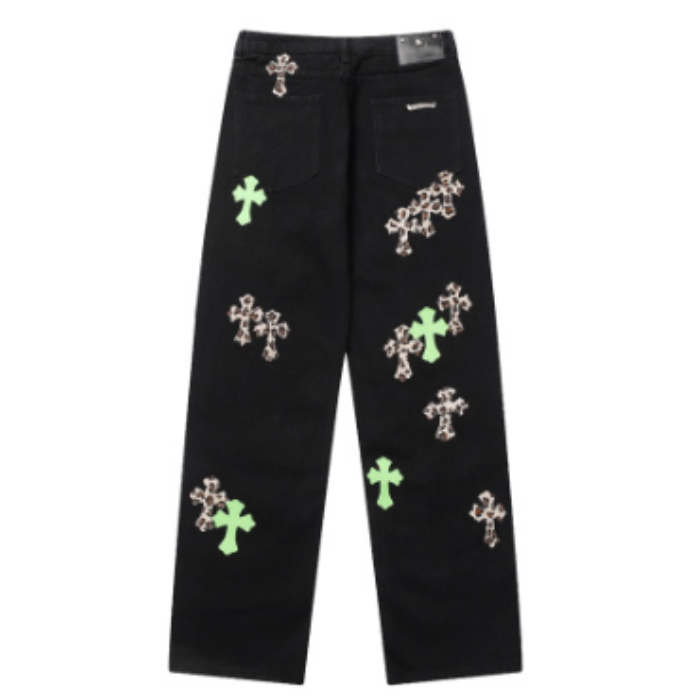Chrome Hearts Leather Patches Jeans