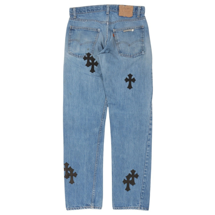 Chrome Hearts Levi’s Cross Patch Jeans – Blue