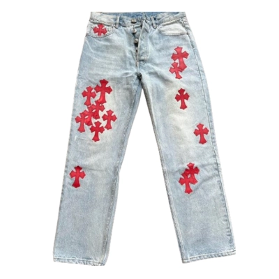 Chrome Hearts Red Patch Jeans 01