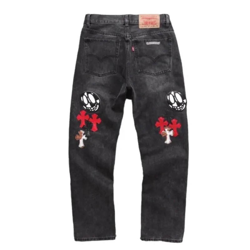 chrome matty levi’s hearts black