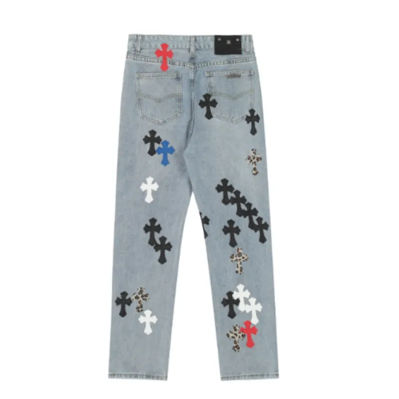 chrome hearts firmranch applique cross pants