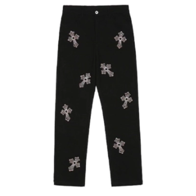 Rhinestone Cross Chrome Hearts Pants 01