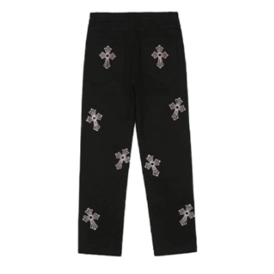 Rhinestone Cross Chrome Hearts Pants 02