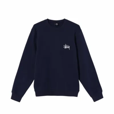 Stussy Basic Crew Navy 01