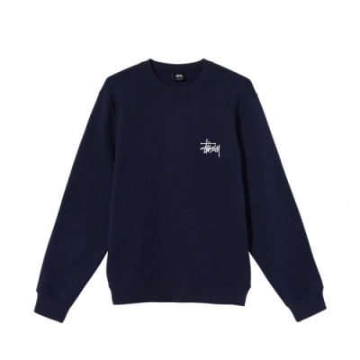 Stussy Basic Crew Navy 01