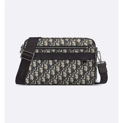 Beige and Black Dior Oblique Jacquard with Black Grained Calfskin 01