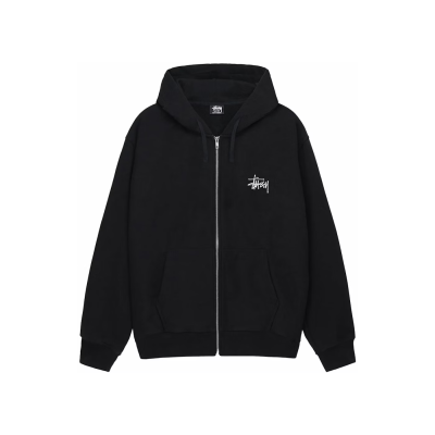 Stussy Basic Stussy Zip Hoodie Black 01