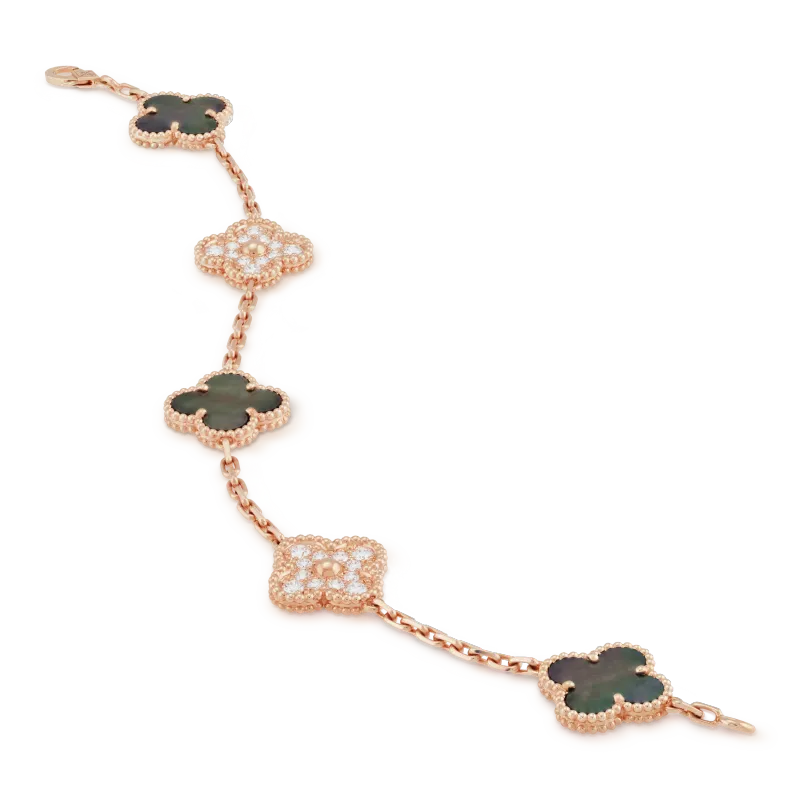 vintage alhambra bracelet, 5 motifs