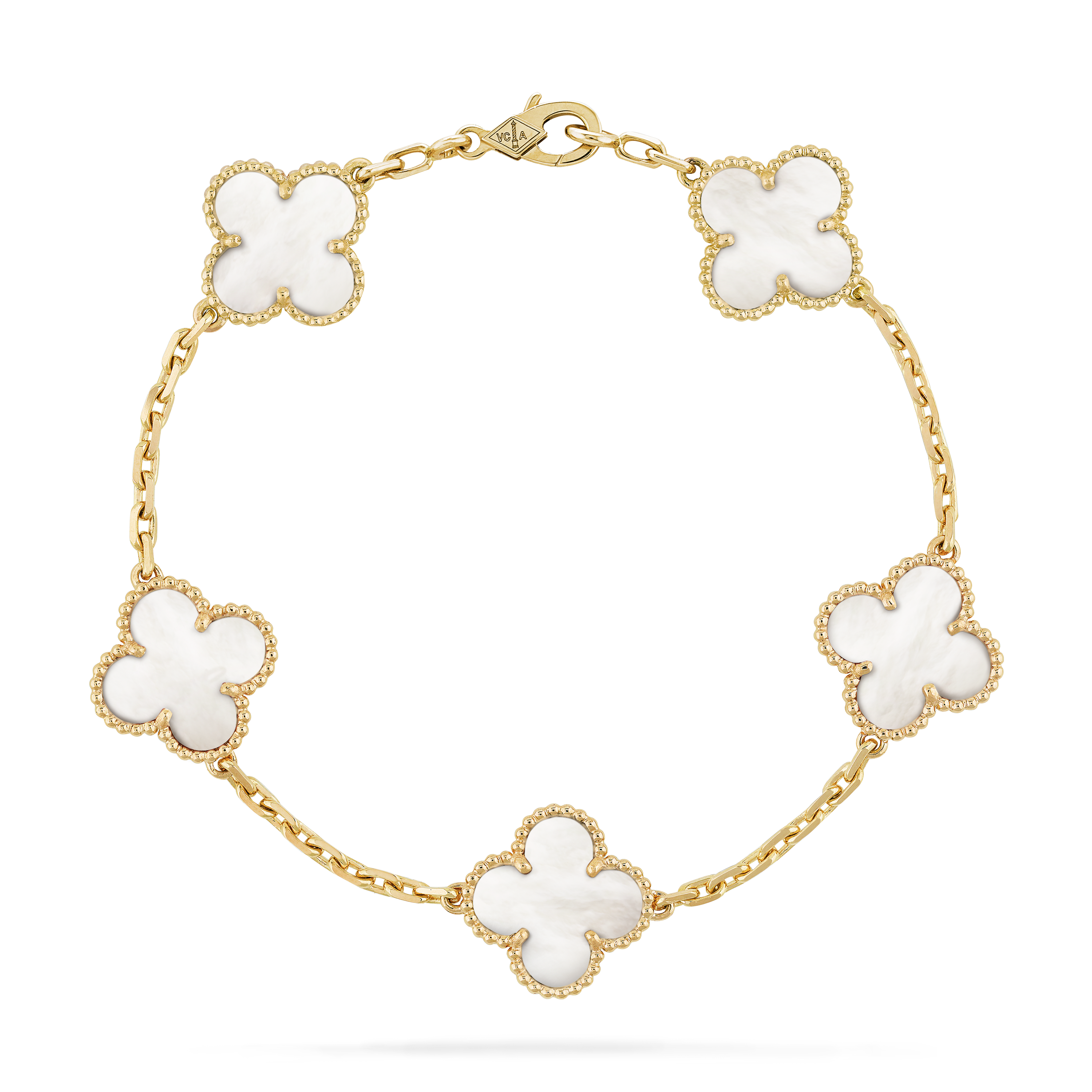 Vintage Alhambra bracelet, 5 motifs yellow gold