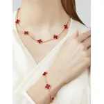 Vintage Alhambra bracelet, 5 motifs Carnelian
