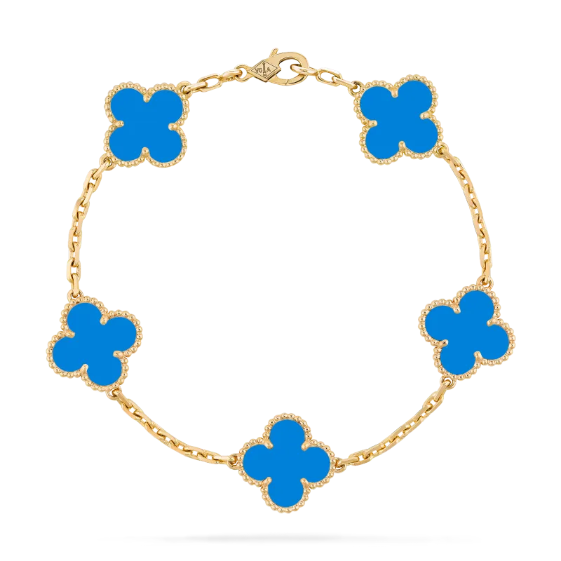 Vintage Alhambra bracelet, 5 motifs Agate
