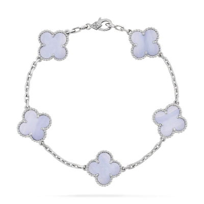Vintage Alhambra bracelet, 5 motifs Chalcedony 01