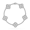 Vintage Alhambra bracelet, 5 motifs Diamond White gold