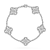 Vintage Alhambra bracelet, 5 motifs Diamond White gold