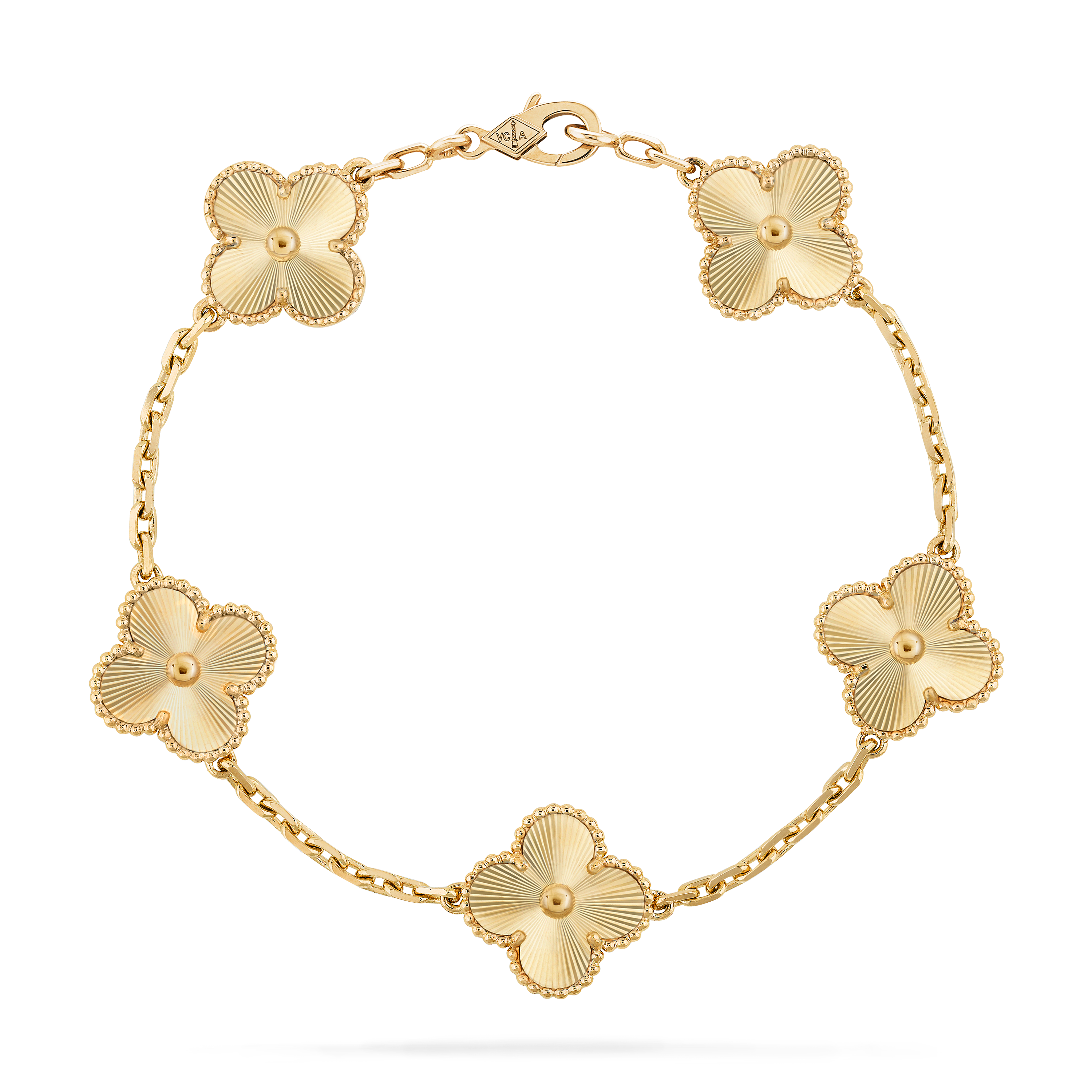 Vintage Alhambra bracelet, 5 motifs yellow gold pk1