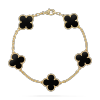 Vintage Alhambra bracelet, 5 motifs yellow gold Onyx