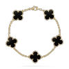 Vintage Alhambra bracelet, 5 motifs yellow gold Onyx