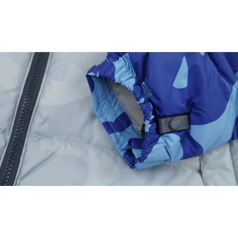 the n0*h F**e splicing white and xx gray down jacket