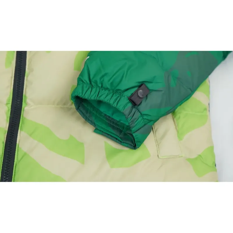 the n0*h F**e splicing white and xx green down jacket