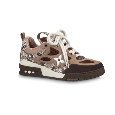 PK God Batch LOUIS VUITTON Skate Sneaker Brown Snakeskin 02