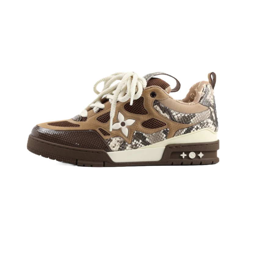 PK God Batch LOUIS VUITTON Skate Sneaker Brown Snakeskin