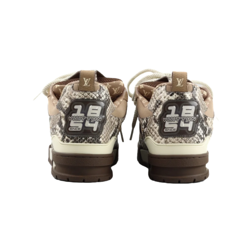 PK God Batch LOUIS VUITTON Skate Sneaker Brown Snakeskin
