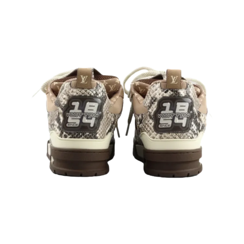 PK God Batch LOUIS VUITTON Skate Sneaker Brown Snakeskin