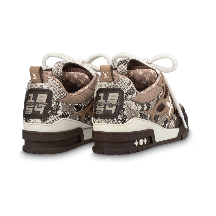 PK God Batch LOUIS VUITTON Skate Sneaker Brown Snakeskin
