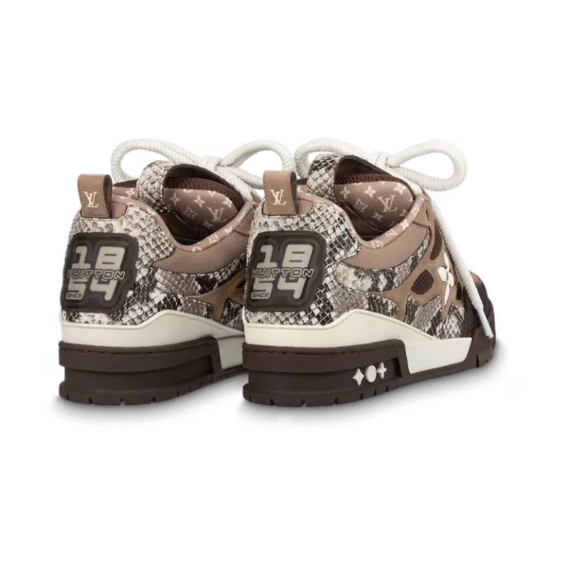 PK God Batch LOUIS VUITTON Skate Sneaker Brown Snakeskin