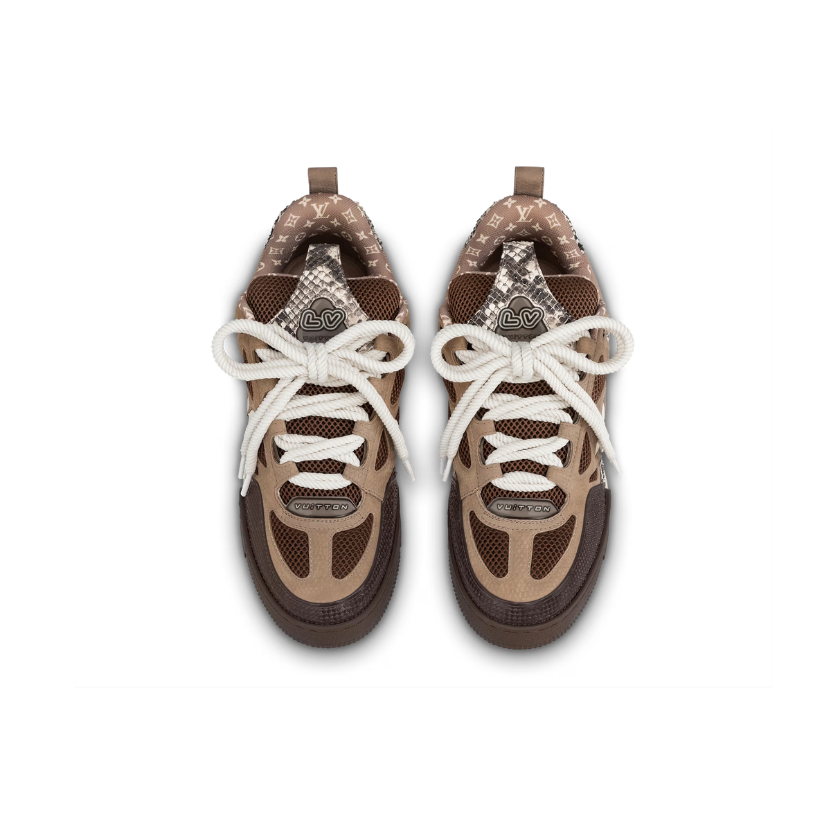 PK God Batch LOUIS VUITTON Skate Sneaker Brown Snakeskin