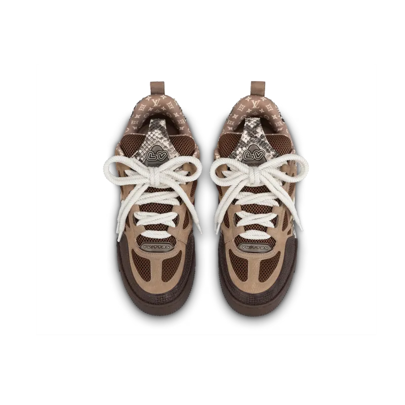 PK God Batch LOUIS VUITTON Skate Sneaker Brown Snakeskin