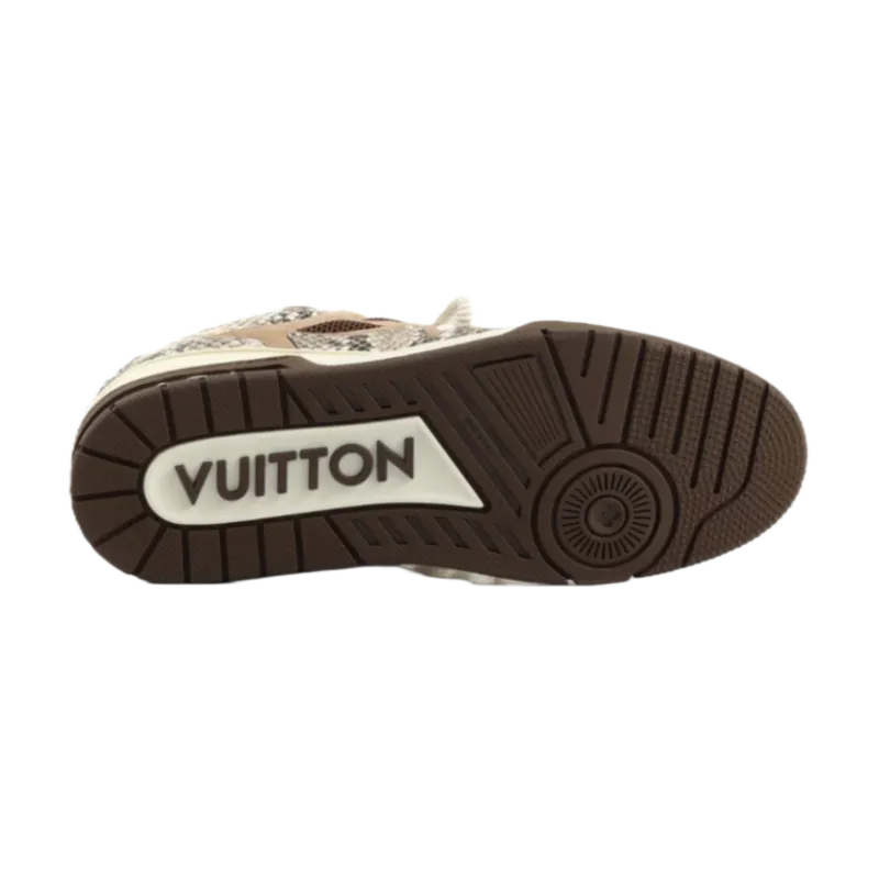 PK God Batch LOUIS VUITTON Skate Sneaker Brown Snakeskin
