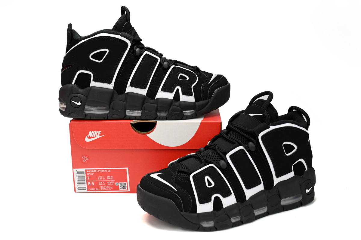 PK God Batch Nike Air More Uptempo "Black/White" FV2291-001
