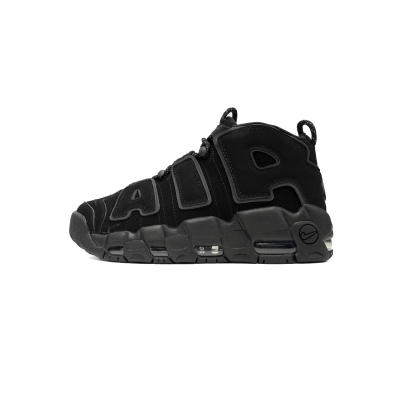 PK God Batch Nike Air More Uptempo All Black 414962-004 01