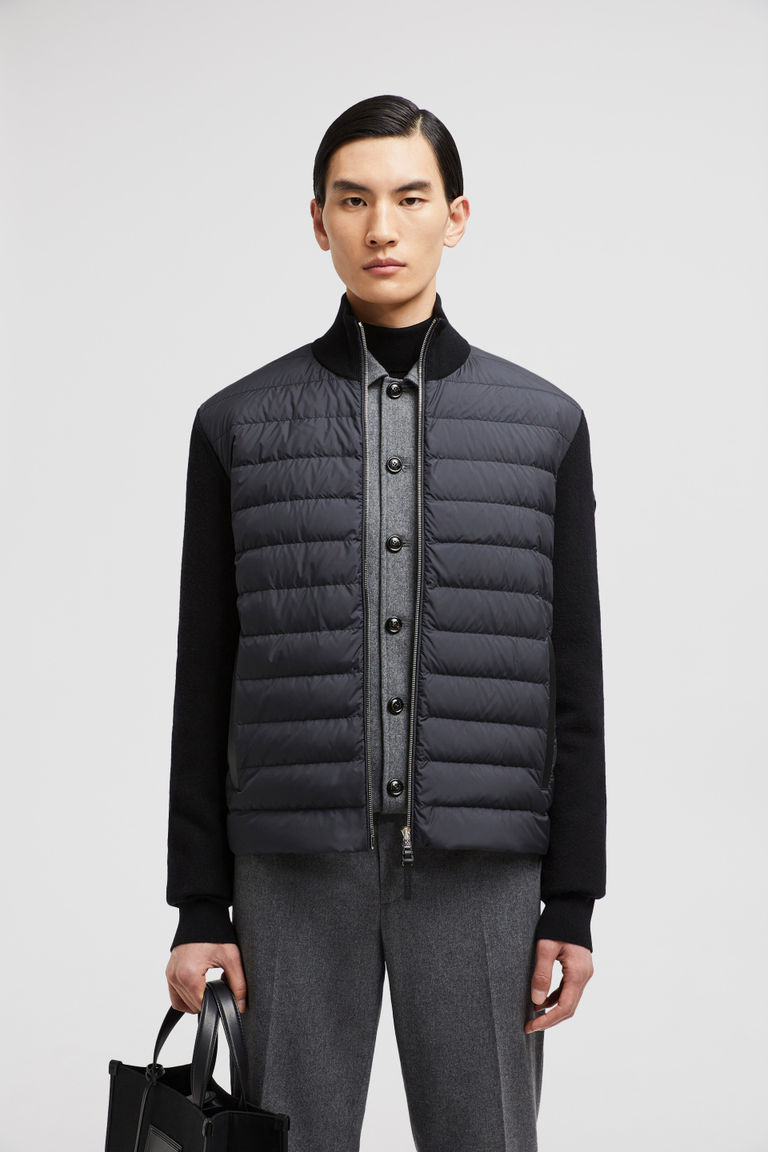 MONCLER Padded Wool & Cashmere Zip-Up Cardigan