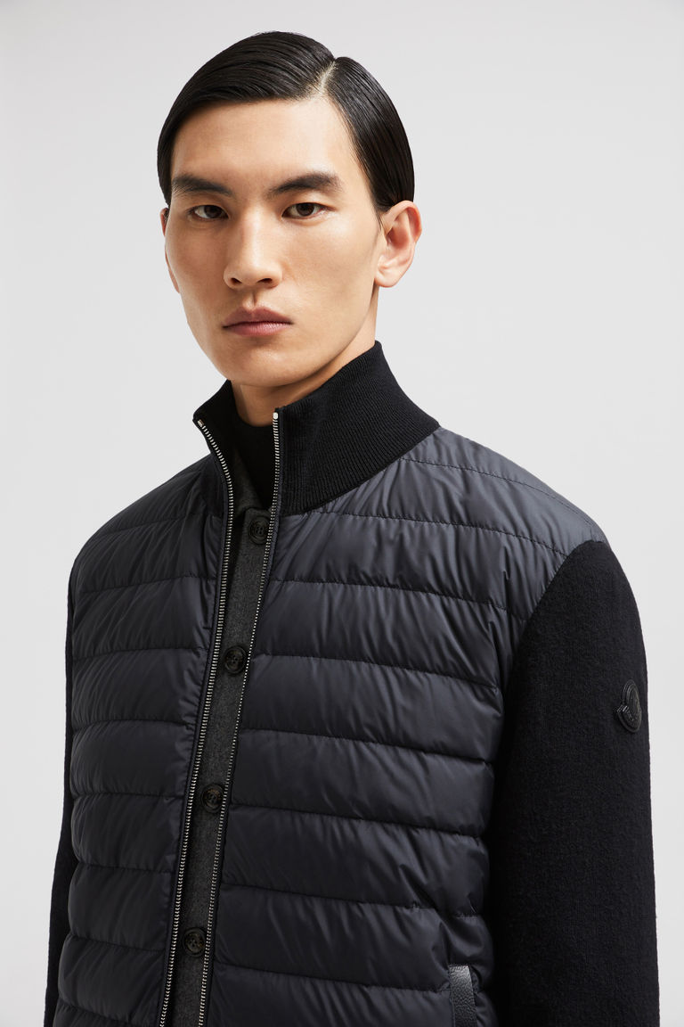 MONCLER Padded Wool & Cashmere Zip-Up Cardigan