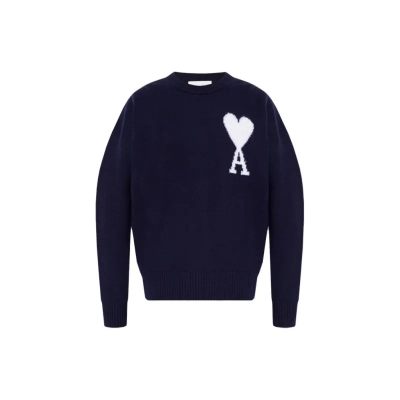 AMI PARIS Sweater Men Dark Blue 01