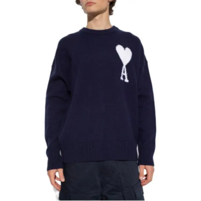 AMI PARIS Sweater Men Dark Blue 02